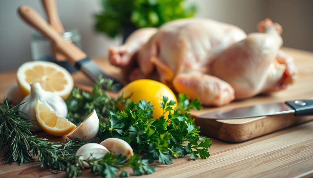 ingredientes para frango assado