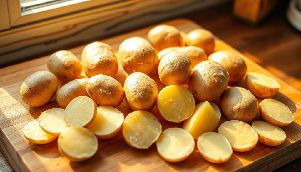 preparo das batatas com casca