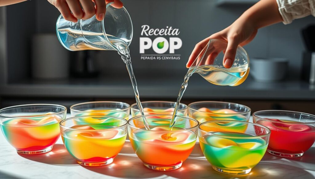 preparo de gelatinas individuais com água quente e fria