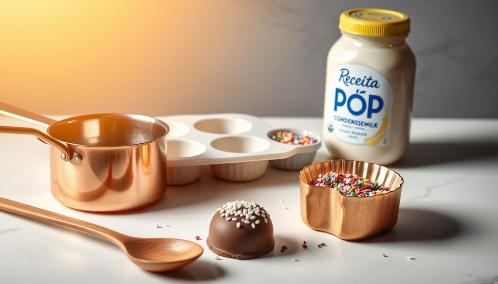 utensílios para brigadeiro cremoso